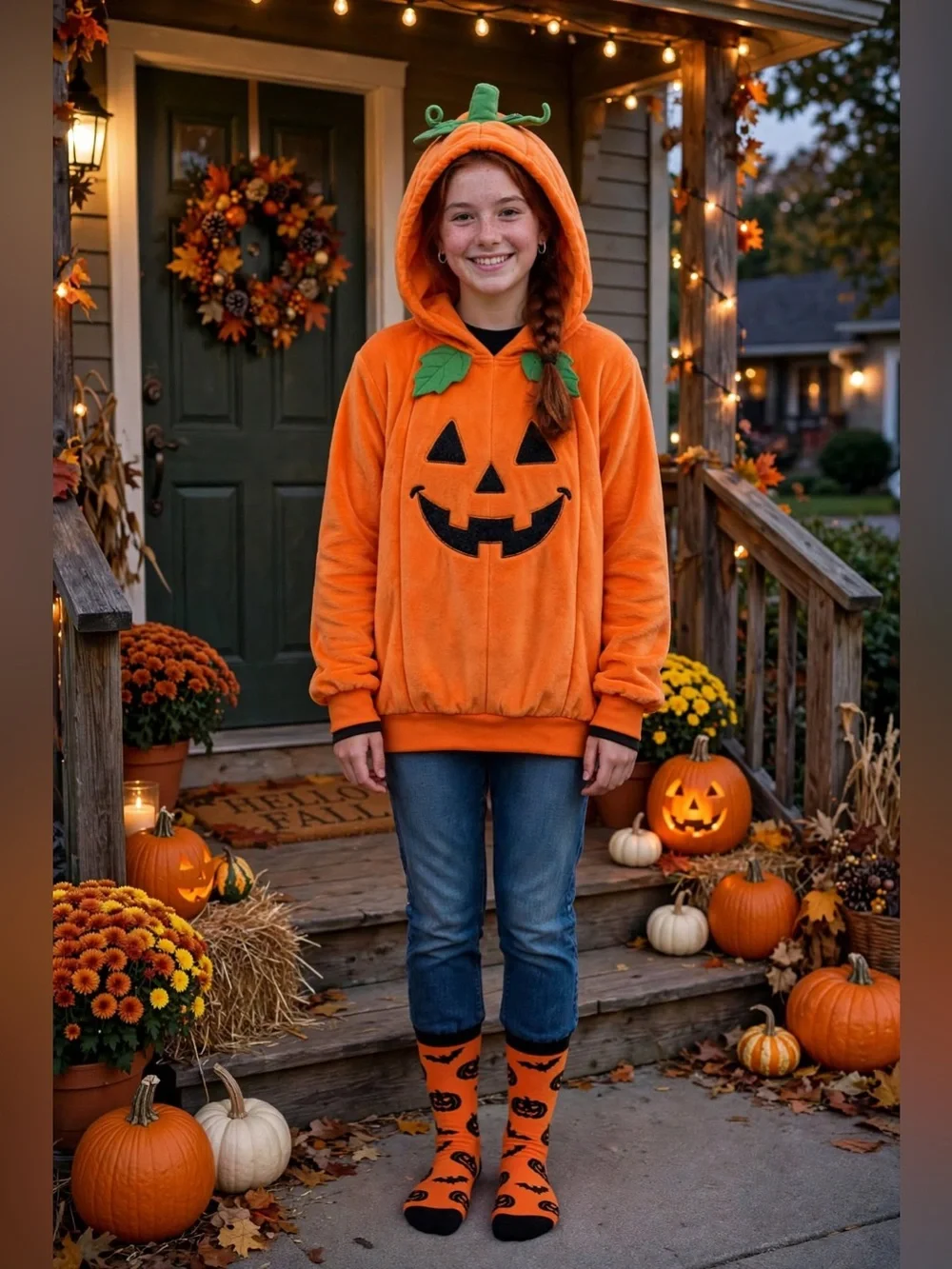 Veachog Halloween Socks - Women & Men Pumpkin and Bat Spooky holiday theme socks